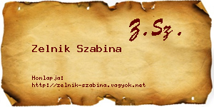Zelnik Szabina névjegykártya